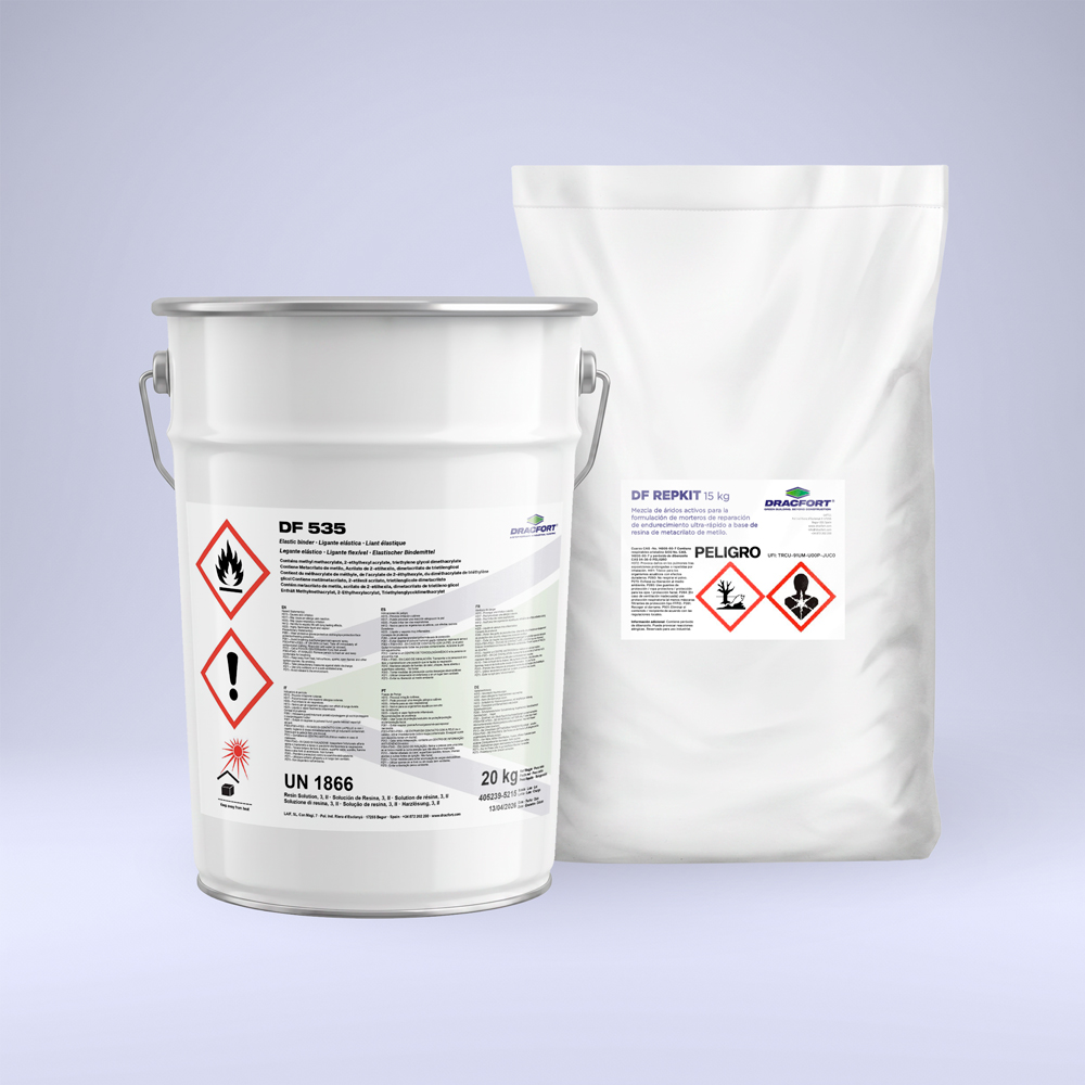 Bodegón de producto: mortero DF REPKIT.