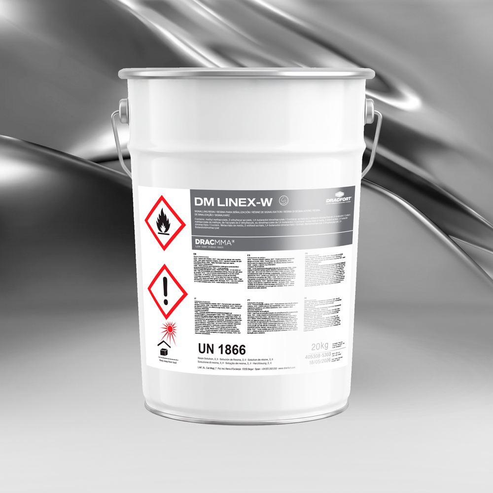 Bodegón de producto: resina DM LINEX-W.